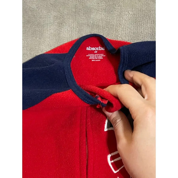 Absorba Size Size 4T Fleece Zip Footie Sleeper Long Sleeve MVP Football - Picture 3 of 4